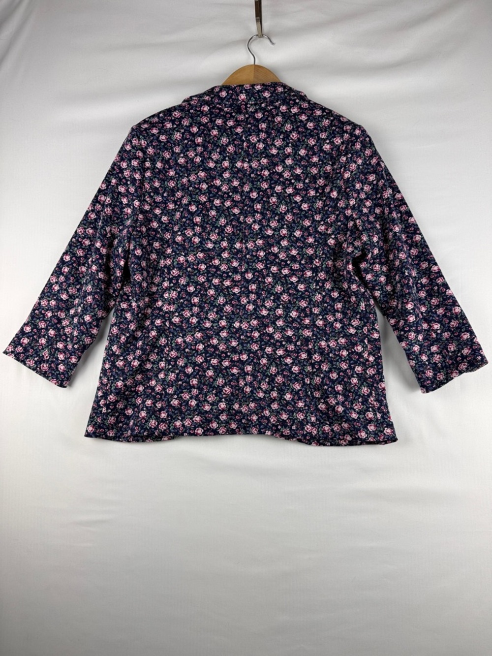 LC Lauren Conrad Navy Floral Jacket Size M Lined Feminine Chic - Picture 8 of 8